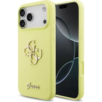 Guess Liquid Silicone 4G Metal Logo kryt iPhone 17 Pro Max žlutý - Pouzdra
