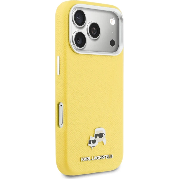 Karl Lagerfeld PU Karl and Choupette Heads Pins MagSafe kryt iPhone 17 Pro žlutý - Pouzdra - Obrázek 2294b0a42f1e4c8bb699cabdc8295eeb