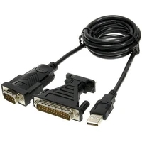 PremiumCord COM (DE-9)/USB-A kabel s LPT adaptérem 1,5m černý - Kabely a redukce