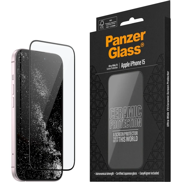 PanzerGlass Ceramic tvrzené sklo Apple iPhone 16/15 s instalačním rámečkem - Ochranné folie a skla - Hlavní obrázek