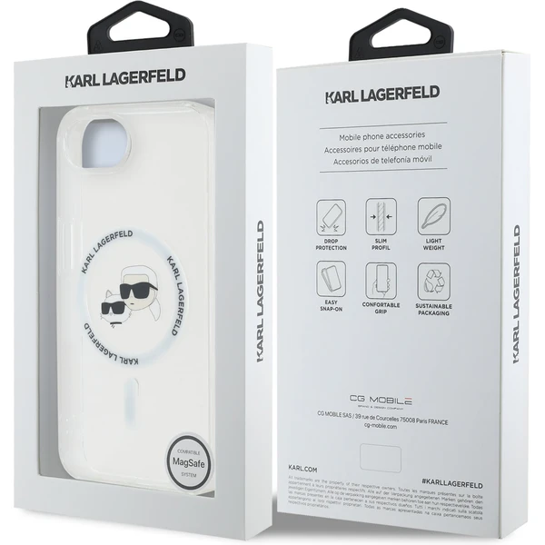 Karl Lagerfeld IML K&CH Heads Metal Frame MagSafe kryt iPhone 17e/16e čirý - Pouzdra - Obrázek 230be361a59e4258869fd84c91647726