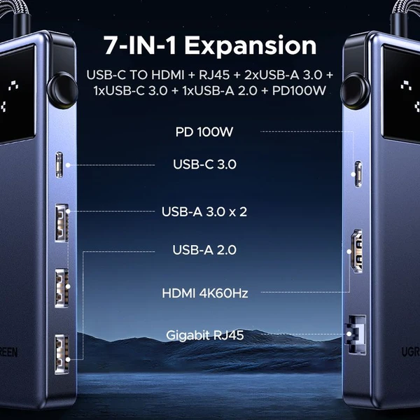 UGREEN Uno 7v1 USB-C Hub (120W) šedý - USB huby - Obrázek 2349b0a09f54492fa2912d5a2345be93