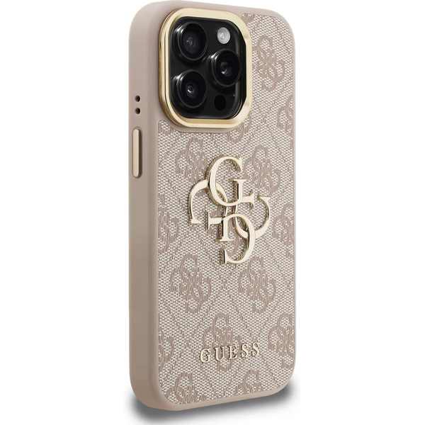 Guess PU 4G Metal Logo Stand Camera Frame kryt iPhone 15 Pro Max růžový - Pouzdra - Obrázek 2368c297aeaf442eaad930df77cd202d