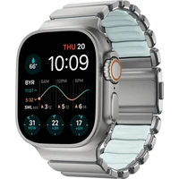 Nomad Stratos Band FKM řemínek Apple Watch 45/46/49mm Natural Titanium/Icy Blue - Řemínky