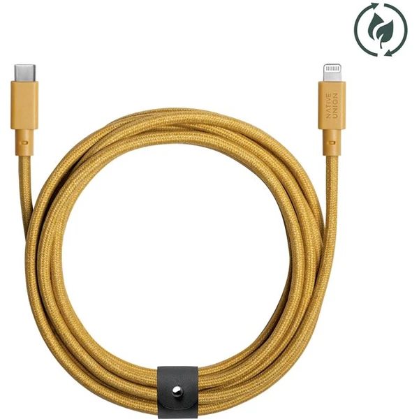 Native Union Belt Cable USB-C/Lightning napájecí kabel 3m hořčicový - Kabely a redukce - Obrázek 23V3000K01