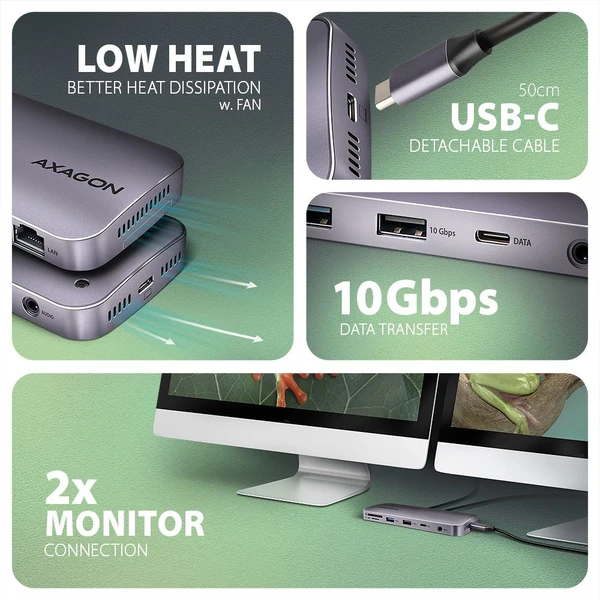 AXAGON HMC-12GM2 12v1 USB-C hub - Dokovací stanice - Obrázek 23W3000L01
