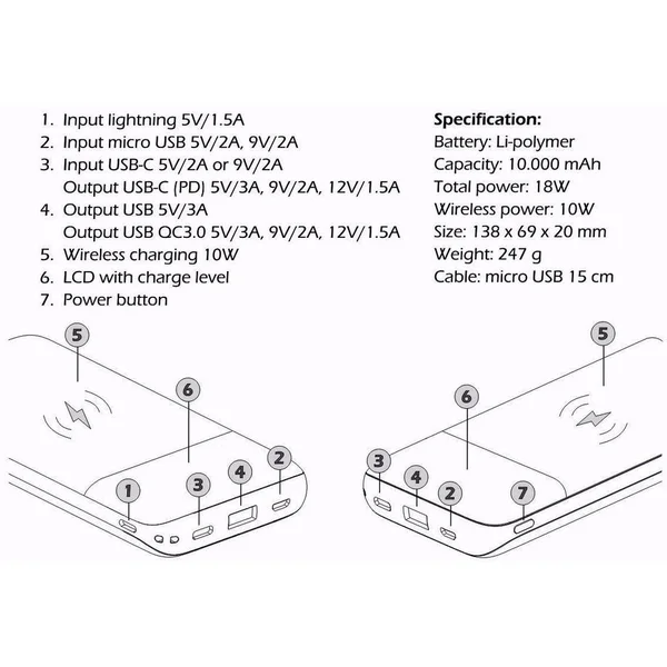 SWISSTEN All-In-One powerbanka 10000 mAh černá - Powerbanky - Obrázek 23X3000301