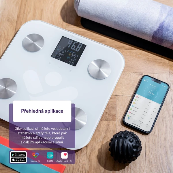 TrueLife FitScale W6 BT chytrá váha bílá - Chytré váhy - Obrázek 2401000J01