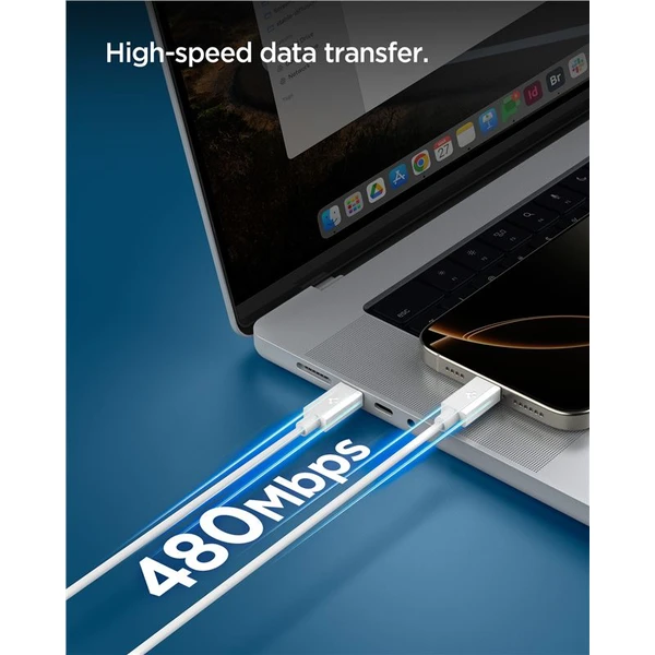 Spigen Essential USB-C/USB-C napájecí kabel 60W 2m bílý - Kabely a redukce - Obrázek 2403fe40f5334ac5b221685f8b840925