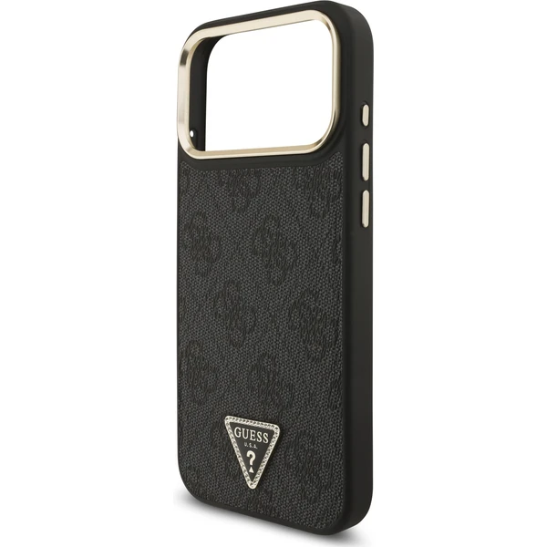 Guess PU Leather 4G Triangle Logo Gold Frame MagSafe kryt iPhone 17 Pro Max černý - Pouzdra - Obrázek 2405ab4410c54265aca0ea588166229b