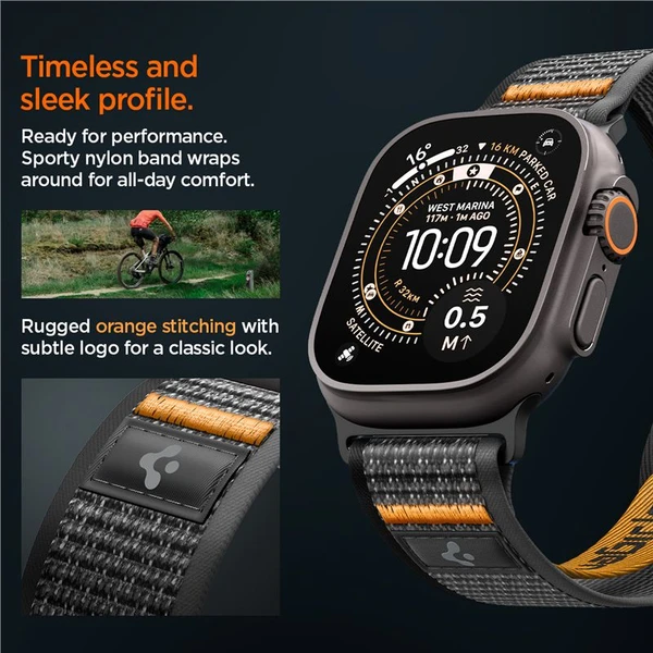 Spigen Athlex Air 2 Active řemínek Apple Watch 49/46/45/44mm černý/oranžový - Řemínky - Obrázek 240f3439388b4e1d9b2e30736b81dbea