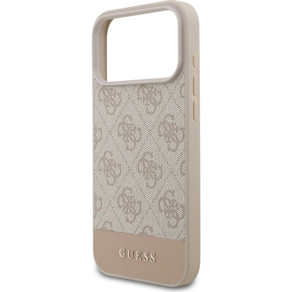 Guess PU 4G Stripe Zadní Kryt pro iPhone 17 Pro Max růžový - Pouzdra - Obrázek 246f75fcb9364057acc127bf0b69bd0c