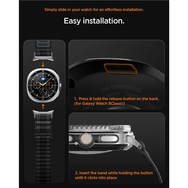 Spigen Fabric Band řemínek (hook-and-loop) Samsung Galaxy Watch8 46/44/40mm černý - Řemínky - Obrázek 247ac9d3570f4330bf79e79c642d0fce