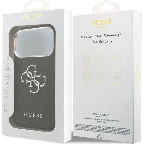 Guess PU Grained 4G Metal Logo kryt iPhone 17 Pro černý - Pouzdra - Obrázek 24988186cc0d46d9be68ecd628bf9397