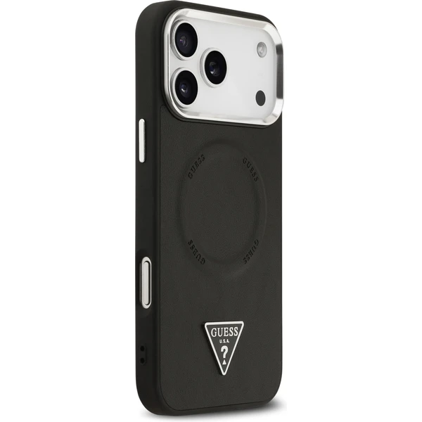 Guess PU Leather Triangle Logo MagSafe kryt iPhone 17 Pro černý - Pouzdra - Obrázek 249ba6fdbdd241218b40476b442327af