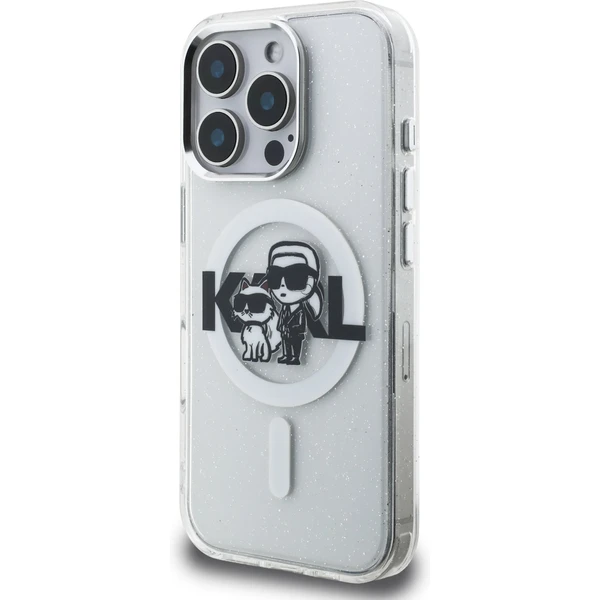 Karl Lagerfeld IML Glitter Karl and Choupette Sketch MagSafe kryt iPhone 16 Pro čirý - Pouzdra - Obrázek 249ccbcc63fe4f74805bc8253d7329e4