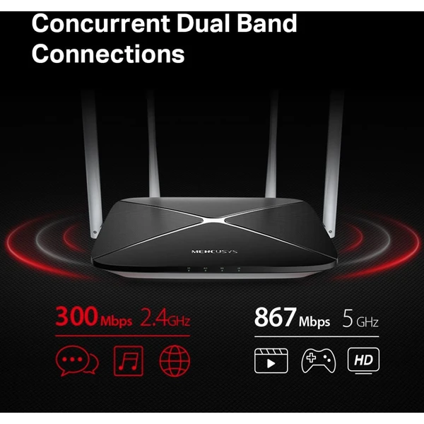 Mercusys AC12 Wi-Fi 5 router černý - Routery - Obrázek 24R7300401