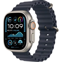 Apple Watch 49/46/45/44mm prodloužení námořnicky modrého oceánského řemínku s přírodním titanem - Řemínky