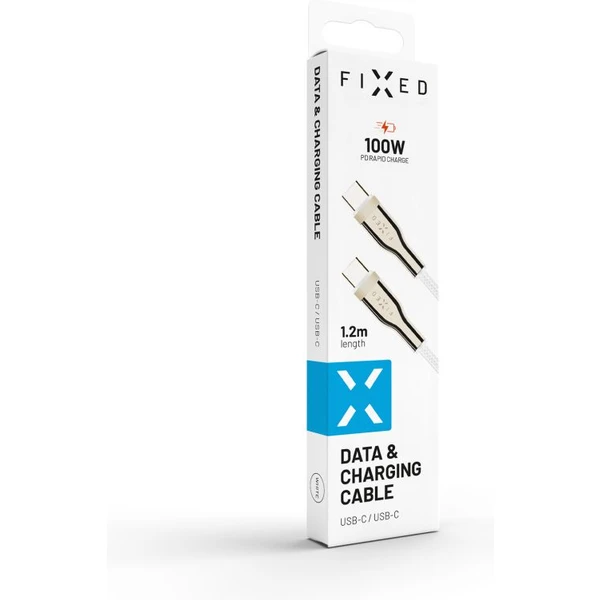 FIXED USB-C/USB-C napájecí kabel 100W 1,2m bílý - Kabely a redukce - Obrázek 24VO100501