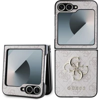 Guess PU 4G Metal Logo kryt Samsung Galaxy Z Flip 6 růžový - Pouzdra