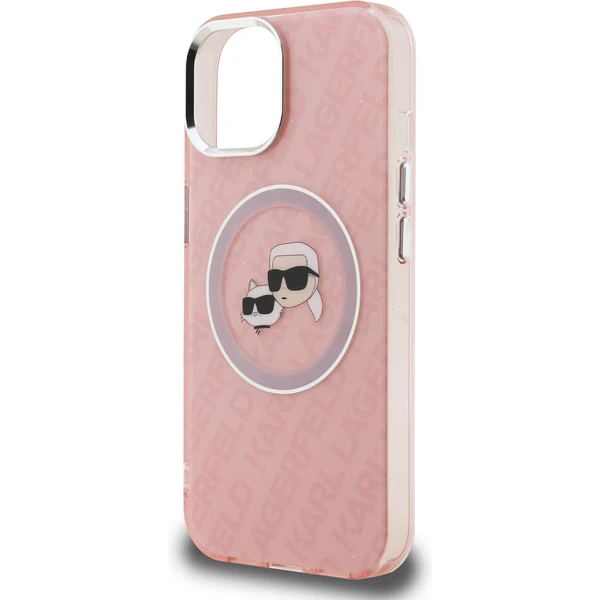 Karl Lagerfeld IML K&CH Heads Repeated Logo MagSafe kryt iPhone 15 růžový - Pouzdra - Obrázek 24e2fbb943ea47b481773f5fd291b64e
