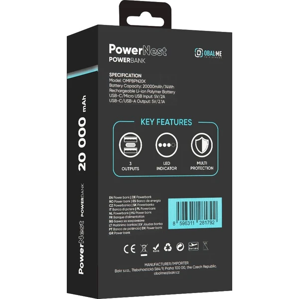 OBAL:ME PowerNest Powerbanka 20000mAh černá - Powerbanky - Obrázek 24f6029a13304c7891dd06926d7949a6