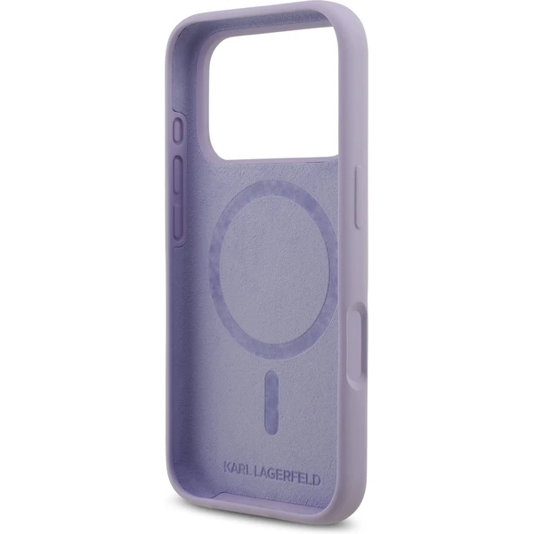 Karl Lagerfeld Liquid Silicone Karl and Choupette MagSafe kryt iPhone 17 Pro fialový - Pouzdra - Obrázek 252145113f71426b8720f49a78454581