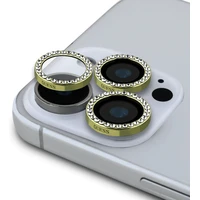 Guess Fixed Glliter ochranná skla čoček iPhone 16 Pro/16 Pro Max zlatá - Ochranné folie a skla