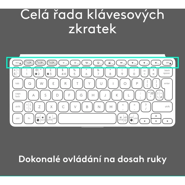 Logitech Keys to go 2 bezdrátová US klávesnice šedá - Klávesnice - Obrázek 2545000J01