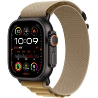 Apple Watch 49/44/45/46mm žlutohnědý alpský tah s černým titanem M - Řemínky