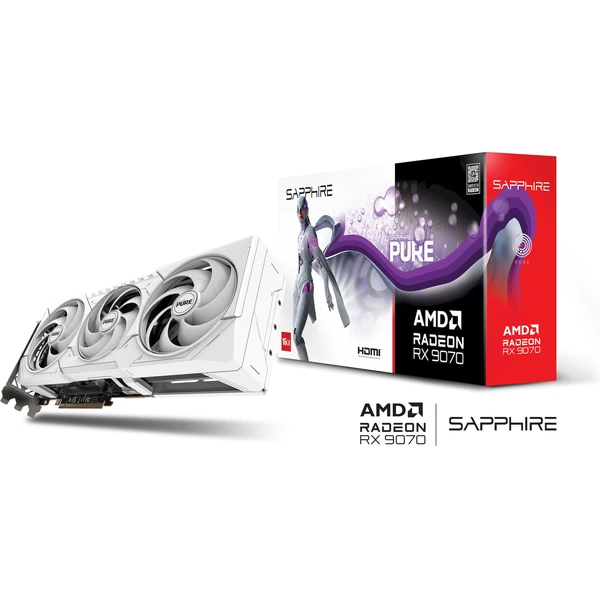 Sapphire PURE AMD Radeon RX 9070 GAMING OC 16GB, white - Grafické karty - Obrázek 25LE000L01