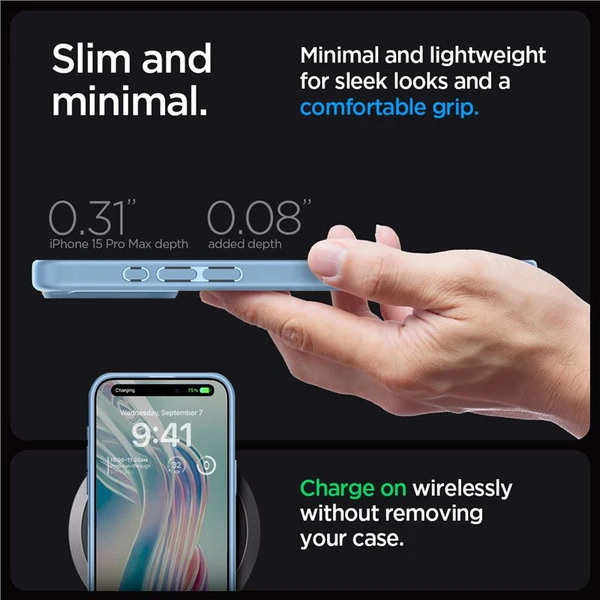 Spigen Crystal Hybrid kryt iPhone 15 Pro Max modrý - Pouzdra - Obrázek 25Z8000601