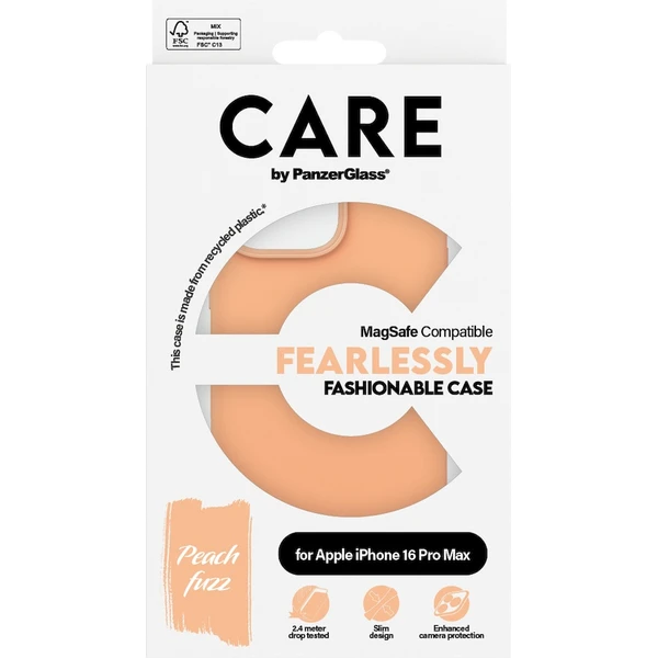 PanzerGlass® CARE kryt Apple iPhone 16 Pro Max MagSafe Fearlessly broskvový - Pouzdra - Obrázek 2608000P01