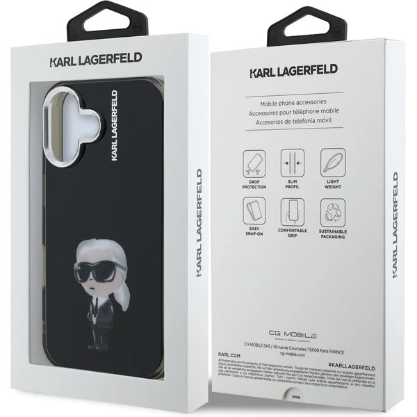 Karl Lagerfeld IML Aquarelle Karl kryt iPhone 16 černý - Pouzdra - Obrázek 264940534e2446b799a7a8c0eb84c190
