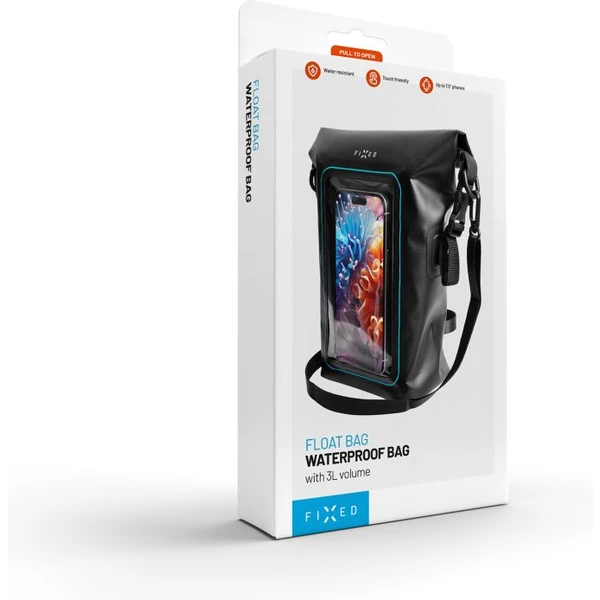FIXED Float Bag 3L voděodolný vak s kapsou pro mobilní telefon černý - Pouzdra - Obrázek 2655000N01