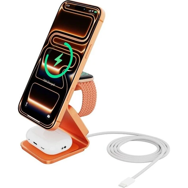 Cubenest SQ314 Qi2.2 (MagSafe) 3v1 nabíječka (35W) oranžová - Nabíječky - Obrázek 269738f81f3849c792cbb51b48e23def