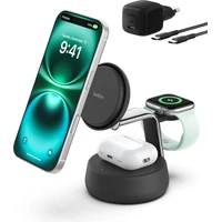 Belkin UltraCharge™ PRO Qi2 25W 3v1 MagSafe nabíječka pro iPhone/Apple Watch/AirPods tmavě šedá - Nabíječky
