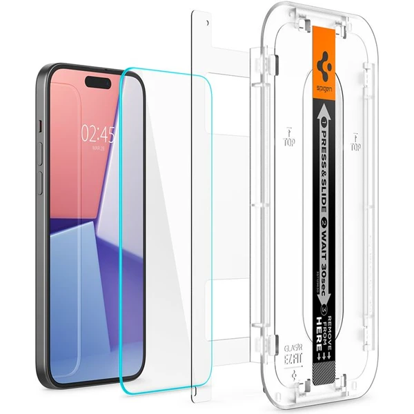 Spigen Glass tR EZ Fit 2 Pack tvrzené sklo iPhone 16/15 čiré - Ochranné folie a skla - Obrázek 26U8000601