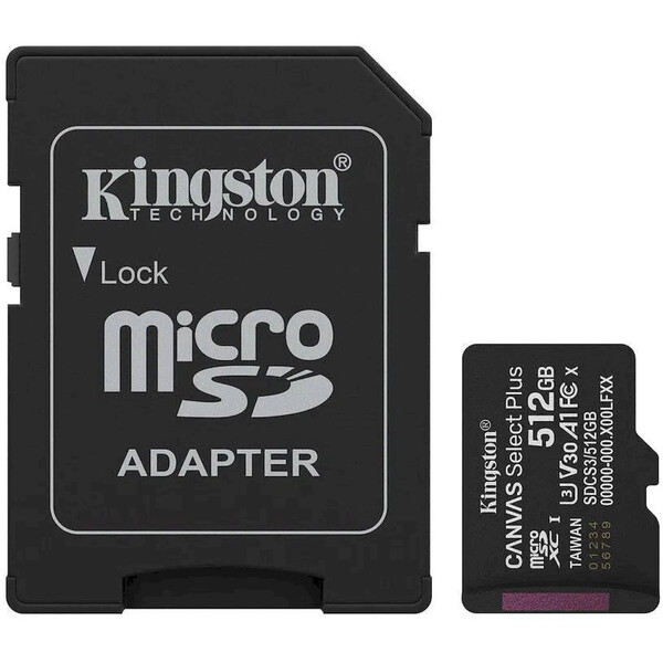 Kingston MicroSDXC 512GB Canvas Select Plus SDCS3/512GB