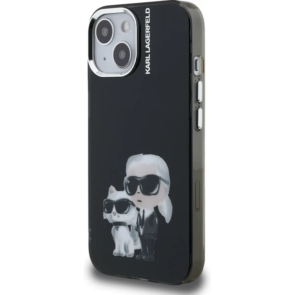 Karl Lagerfeld IML Aquarelle Karl and Choupette kryt iPhone 15 černý - Pouzdra - Obrázek 26a103d7e7e543d1be806e3fb419eb00