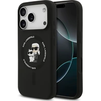 Karl Lagerfeld Liquid Silicone Karl and Choupette MagSafe kryt iPhone 18 Pro černý - Pouzdra