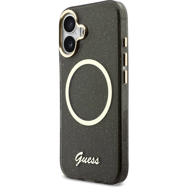 Guess IML Glitter Script Strap MagSafe kryt iPhone 17 černý - Pouzdra - Obrázek 26cea9dc29e140e78a200120581fb03f