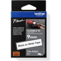 Brother TZEFX221 flexibilní páska černá na bílém 9 mm - Pásky pro štítkovače