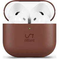 iWant kožené pouzdro pro AirPods 4/4 (ANC) hnědé - Pouzdra