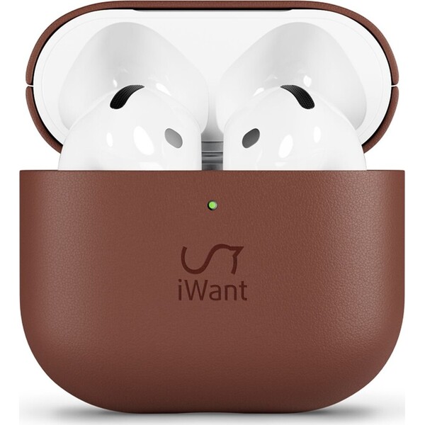 iWant kožený kryt pro AirPods 4/4 (ANC) hnědá Hnědá