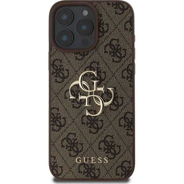 Guess PU 4G Metal Logo kryt pro iPhone 16 Pro hnědý - Pouzdra - Obrázek 27631014214c412a968e0664fbf18bde