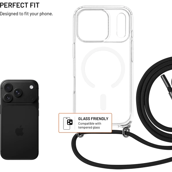 FIXED MagPure Neck kryt s černou šňůrkou na krk pro Apple iPhone 18 Pro - Pouzdra - Obrázek 27d0c286602e4fc0b65540e8f26c4783