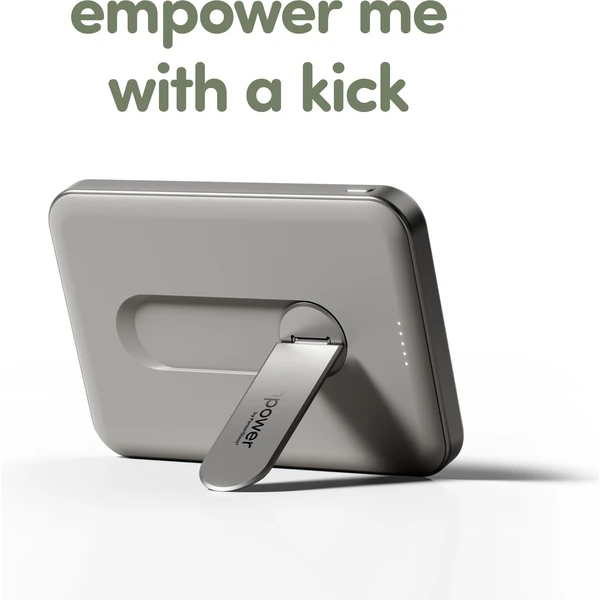 PanzerGlass® empower bezdrátová Qi2 powerbanka 5000 mAh, MagSafe, otočný stojánek, šedá - Powerbanky - Obrázek 283J000K01