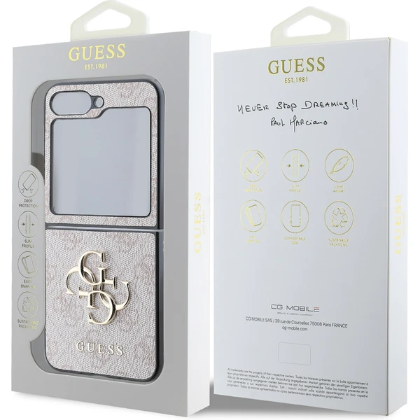 Guess PU 4G Metal Logo kryt Samsung Galaxy Z Flip 6 růžový - Pouzdra - Obrázek 284eba7d194f4872920174161e41a0db