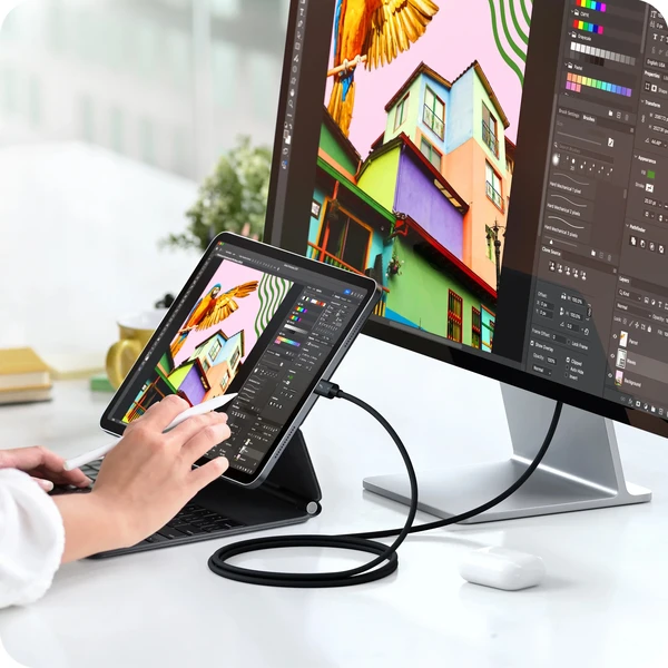 Satechi Thunderbolt 5 Pro pletený kabel (PD 240W,80Gpbs,8K Video) 1m vesmírně černý - Kabely a redukce - Obrázek 2854828127f24151933a11334dec7d43
